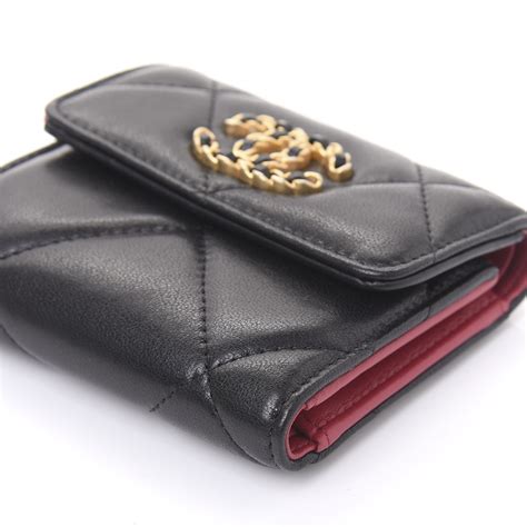 chanel flap wallet black|Chanel 19 small flap wallet.